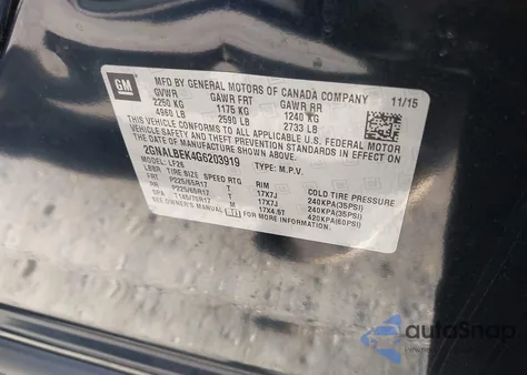 2016 Chevrolet Equinox Ls z USA, uszkodzony, nr VIN 2GNALBEK4G6203919